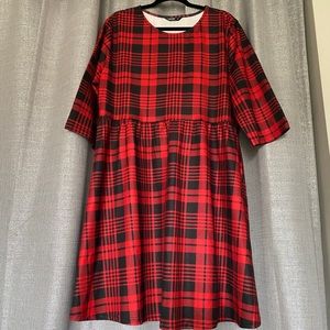 4XL Shein red plaid dress BNWOT